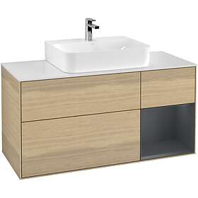 Villeroy & Boch Tvättställsskåp Finion med 3 Lådor Hylla och Bänkskiva för Centrerat G171HGPC