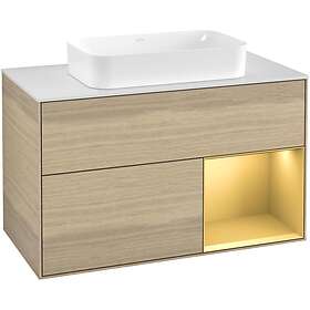 Villeroy & Boch Tvättställsskåp Finion med 2 Lådor Hylla och Bänkskiva för Fristående G251HFPC