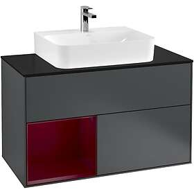 Villeroy & Boch Tvättställsskåp Finion med 2 Lådor Hylla och Bänkskiva för Centrerat G112HBHG