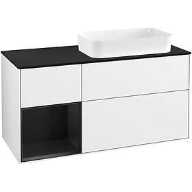 Villeroy & Boch Tvättställsskåp Finion med 3 Lådor Hylla och Bänkskiva för Ocentrerat Fristående G682PDGF
