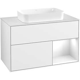 Villeroy & Boch Tvättställsskåp Finion med 2 Lådor Hylla och Bänkskiva för Fristående F661GFGF