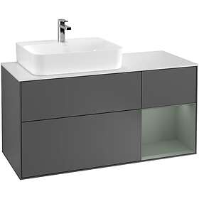 Villeroy & Boch Tvättställsskåp Finion med 3 Lådor Hylla och Bänkskiva för Ocentrerat G151GMGK