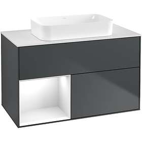 Villeroy & Boch Tvättställsskåp Finion med 2 Lådor Hylla och Bänkskiva för Fristående G651GFHG