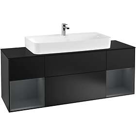 Villeroy & Boch Tvättställsskåp Finion med Två Hyllor och Bänkskiva för Centrerat F212HGPD