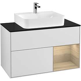 Villeroy & Boch Tvättställsskåp Finion med 2 Lådor Hylla och Bänkskiva för Centrerat G122PCMT