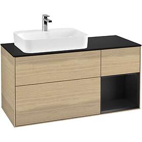 Villeroy & Boch Tvättställsskåp Finion med 3 Lådor Hylla och Bänkskiva för Ocentrerat Ytmonterat F402PDPC