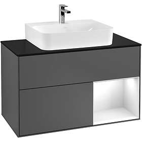 Villeroy & Boch Tvättställsskåp Finion med 2 Lådor Hylla och Bänkskiva för Centrerat F122GFGK