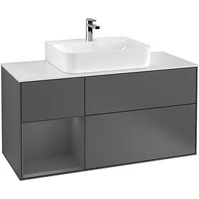 Villeroy & Boch Tvättställsskåp Finion med 3 Lådor Hylla och Bänkskiva för Centrerat G161GKGK