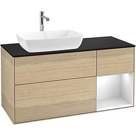 Villeroy & Boch Tvättställsskåp Finion med 3 Lådor Hylla och Bänkskiva för Ocentrerat från Artis Collaro F812MTPC