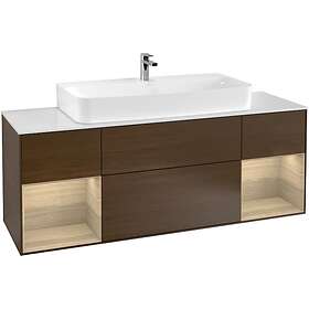 Villeroy & Boch Tvättställsskåp Finion med Två Hyllor och Bänkskiva för Centrerat G211PCGN