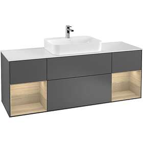 Villeroy & Boch Tvättställsskåp Finion med Två Hyllor och Bänkskiva för Ytmonterat F451PCGK