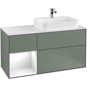 Villeroy & Boch Tvättställsskåp Finion med 3 Lådor Hylla och Bänkskiva för Ocentrerat Ytmonterat F391GFGM
