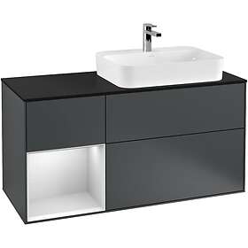 Villeroy & Boch Tvättställsskåp Finion med 3 Lådor Hylla och Bänkskiva för Ocentrerat Ytmonterat F392MTHG