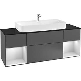 Villeroy & Boch Tvättställsskåp Finion med Två Hyllor och Bänkskiva för Centrerat G212MTGK