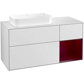 Villeroy & Boch Tvättställsskåp Finion med 3 Lådor Hylla och Bänkskiva för Ocentrerat Fristående F691HBMT