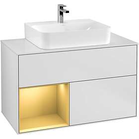 Villeroy & Boch Tvättställsskåp Finion med 2 Lådor Hylla och Bänkskiva för Centrerat F111HFMT