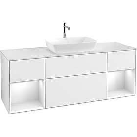 Villeroy & Boch Tvättställsskåp Finion med Två Hyllor och Bänkskiva för Fristående från Artis Collaro F861GFGF