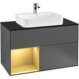 Villeroy & Boch Tvättställsskåp Finion med 2 Lådor Hylla och Bänkskiva för Ytmonterat F362HFGK