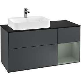 Villeroy & Boch Tvättställsskåp Finion med 3 Lådor Hylla och Bänkskiva för Ocentrerat Ytmonterat G402GMHG