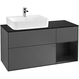 Villeroy & Boch Tvättställsskåp Finion med 3 Lådor Hylla och Bänkskiva för Ocentrerat F152PDGK