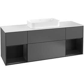 Villeroy & Boch Tvättställsskåp Finion med Två Hyllor och Bänkskiva för Fristående F331PDGK