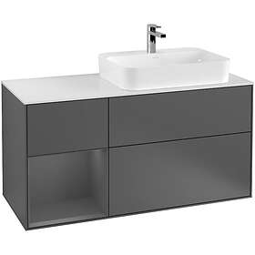 Villeroy & Boch Tvättställsskåp Finion med 3 Lådor Hylla och Bänkskiva för Ocentrerat Ytmonterat F391GKGK