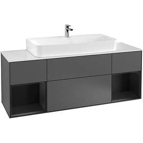 Villeroy & Boch Tvättställsskåp Finion med Två Hyllor och Bänkskiva för Centrerat F211PDGK