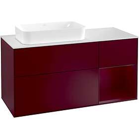 Villeroy & Boch Tvättställsskåp Finion med 3 Lådor Hylla och Bänkskiva för Ocentrerat Fristående F281HBHB