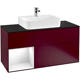 Villeroy & Boch Tvättställsskåp Finion med 3 Lådor Hylla och Bänkskiva för Centrerat G162GFHB