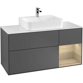 Villeroy & Boch Tvättställsskåp Finion med 3 Lådor Hylla och Bänkskiva för Centrerat G171PCGK
