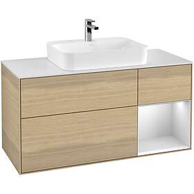 Villeroy & Boch Tvättställsskåp Finion med 3 Lådor Hylla och Bänkskiva för Ytmonterat G421MTPC