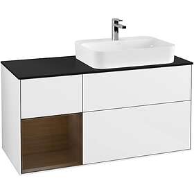 Villeroy & Boch Tvättställsskåp Finion med 3 Lådor Hylla och Bänkskiva för Ocentrerat Ytmonterat F392GNGF