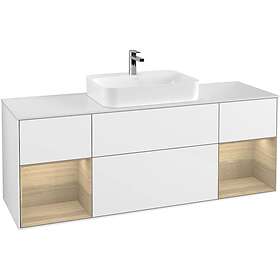 Villeroy & Boch Tvättställsskåp Finion med Två Hyllor och Bänkskiva för Ytmonterat F451PCGF