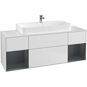 Villeroy & Boch Tvättställsskåp Finion med Två Hyllor och Bänkskiva för Centrerat F211HGMT