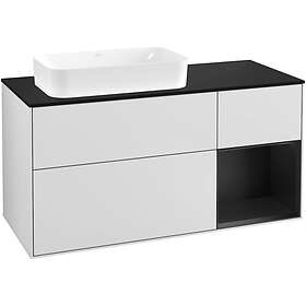 Villeroy & Boch Tvättställsskåp Finion med 3 Lådor Hylla och Bänkskiva för Ocentrerat Fristående G282PDMT
