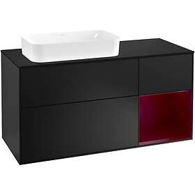 Villeroy & Boch Tvättställsskåp Finion med 3 Lådor Hylla och Bänkskiva för Ocentrerat Fristående G282HBPD