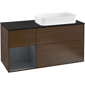 Villeroy & Boch Tvättställsskåp Finion med 3 Lådor Hylla och Bänkskiva för Ocentrerat Fristående G272HGGN