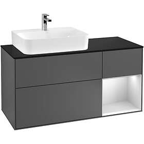 Villeroy & Boch Tvättställsskåp Finion med 3 Lådor Hylla och Bänkskiva för Ocentrerat F152MTGK