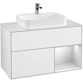 Villeroy & Boch Tvättställsskåp Finion med 2 Lådor Hylla och Bänkskiva för Ytmonterat G371MTGF