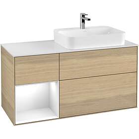Villeroy & Boch Tvättställsskåp Finion med 3 Lådor Hylla och Bänkskiva för Ocentrerat Ytmonterat F391GFPC