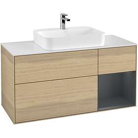 Villeroy & Boch Tvättställsskåp Finion med 3 Lådor Hylla och Bänkskiva för Ytmonterat G421HGPC