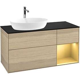 Villeroy & Boch Tvättställsskåp Finion med 3 Lådor Hylla och Bänkskiva för Ocentrerat från Artis Collaro G812HFPC