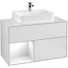 Villeroy & Boch Tvättställsskåp Finion med 2 Lådor Hylla och Bänkskiva för Centrerat F111GFMT
