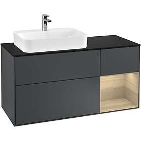 Villeroy & Boch Tvättställsskåp Finion med 3 Lådor Hylla och Bänkskiva för Ocentrerat Ytmonterat G402PCHG