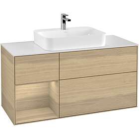 Villeroy & Boch Tvättställsskåp Finion med 3 Lådor Hylla och Bänkskiva för Ytmonterat G411PCPC