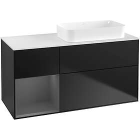 Villeroy & Boch Tvättställsskåp Finion med 3 Lådor Hylla och Bänkskiva för Ocentrerat Fristående G681GKPD