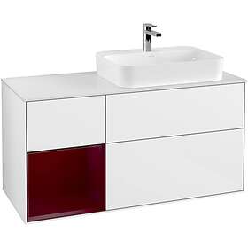 Villeroy & Boch Tvättställsskåp Finion med 3 Lådor Hylla och Bänkskiva för Ocentrerat Ytmonterat F391HBGF