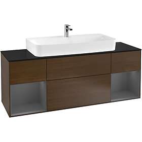 Villeroy & Boch Tvättställsskåp Finion med Två Hyllor och Bänkskiva för Centrerat G212GKGN