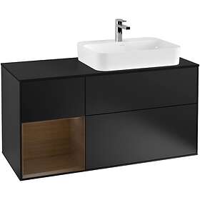 Villeroy & Boch Tvättställsskåp Finion med 3 Lådor Hylla och Bänkskiva för Ocentrerat Ytmonterat G392GNPD