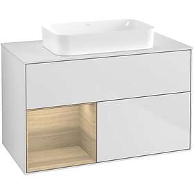 Villeroy & Boch Tvättställsskåp Finion med 2 Lådor Hylla och Bänkskiva för Fristående F651PCMT